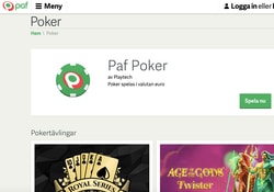 Webbsida Paf poker