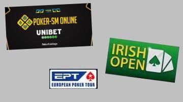 Loggor pokerturneringar: Online-SM, Irish Open och EPT.