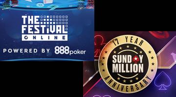 Loggor The Festival Online och Sunday Million Anniversary.