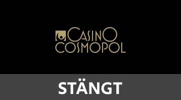 Bild på Casino Cosmopols logga. Under loggan står det "Stängt" i en grå ruta.