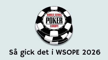 Loggan för WSOPE samt texten "Så gick det i WSOPE 2026"